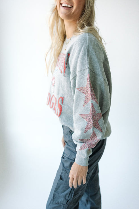 Wisconsin Wynn Star Sleeve OS Fleece Crew
